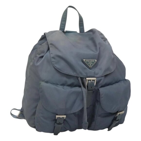 PRADA Backpack Nylon Light Blue Silver Auth - Picture 1 of 16